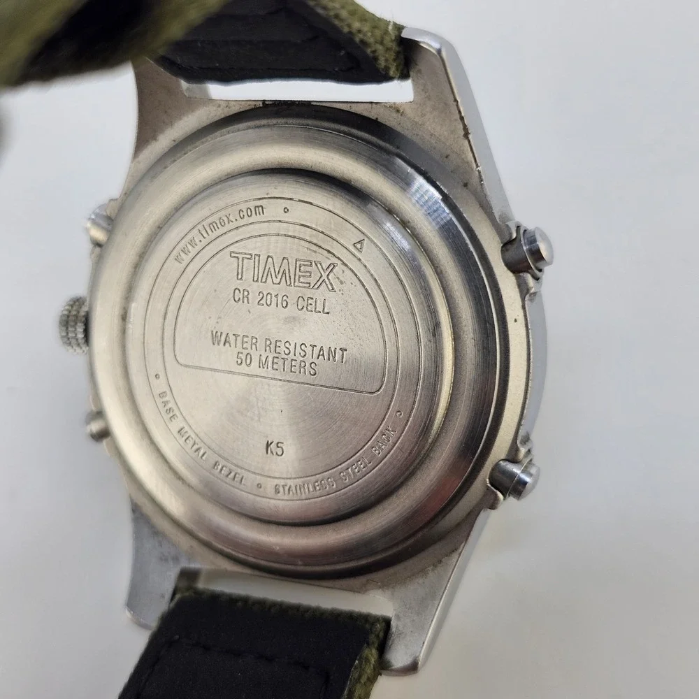 Timex Expedition Analog Digital Men Watch 38MM Green Dial Bands New Battery READ